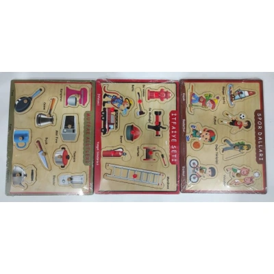 لغز خشبي مختلط بمقبض