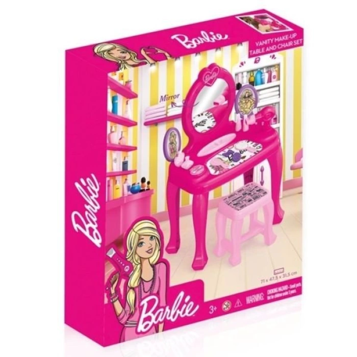 BARBIE LEGGED MAKEUP TABLE AND CHAIR
