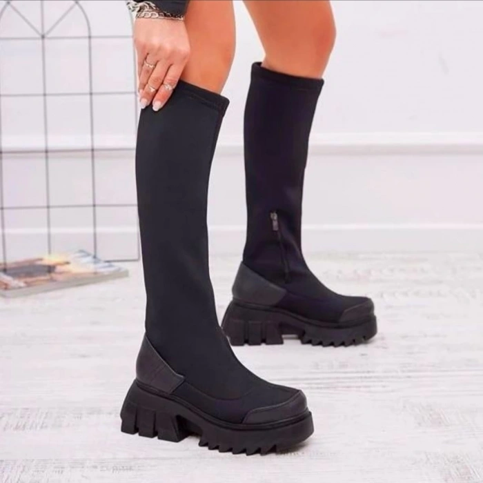 Scuba Kumaş Diz Altı Çizme