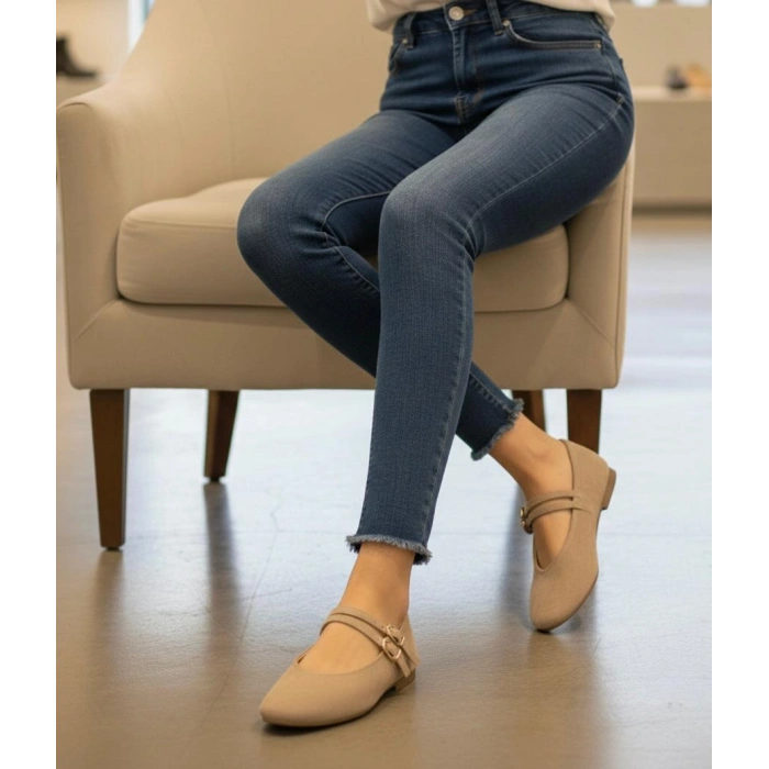 Vizon Süet Çift Bantlı Babet