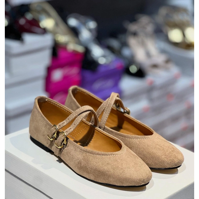 Vizon Süet Çift Bantlı Babet