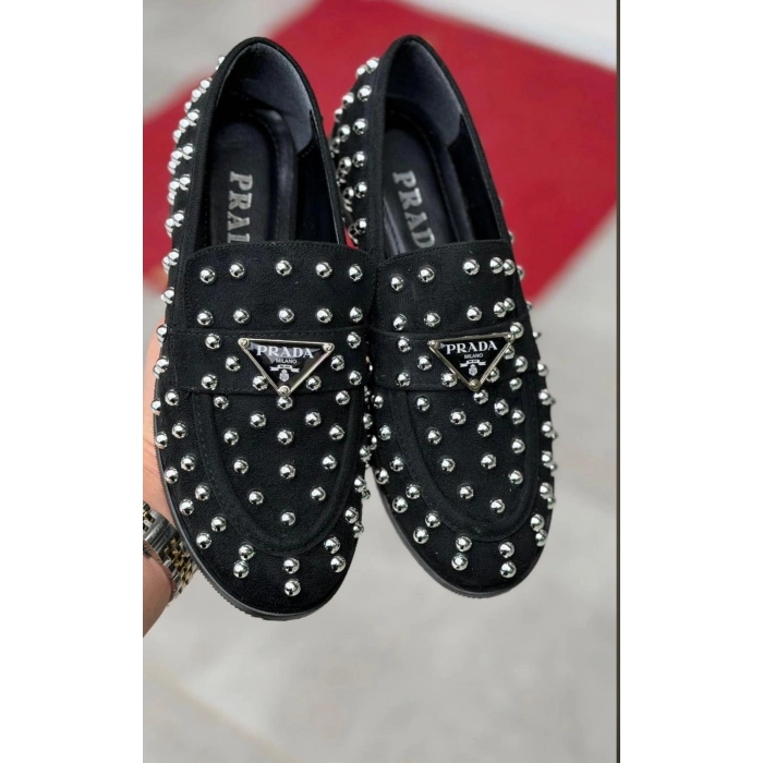 Siyah Süet Troklu Loafer