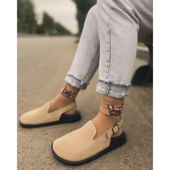 Bej Hakiki Süet Der Terlik