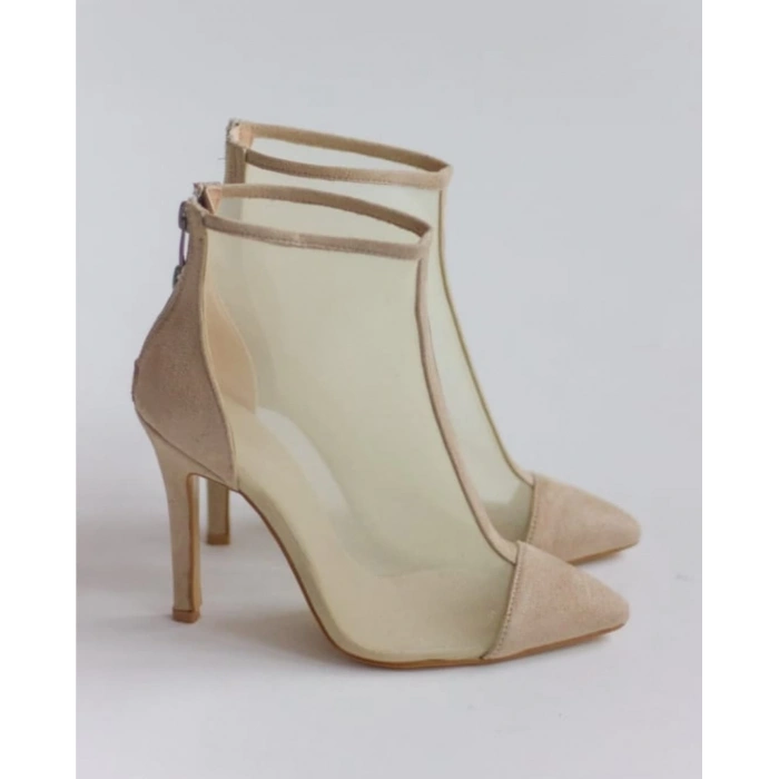 Bej Süet File Bootie