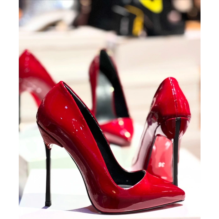 Bordo Rugan Cassadi Topuk Stiletto