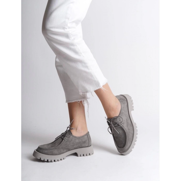 Geri Süet Hakiki Deri Bağcıklı Loafer