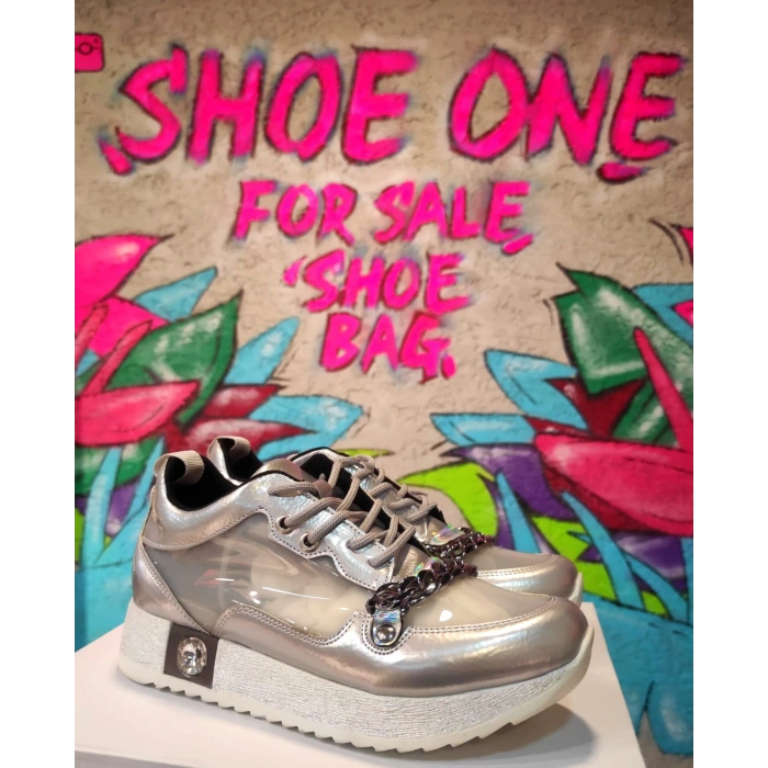 Gümüş Şeffaf Sneakers