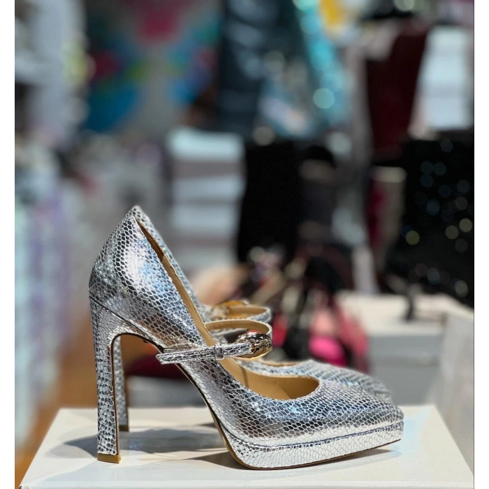 Gümüş Yılan Deri Platform