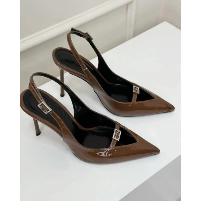 Karamel Rugan Dekolteli Stiletto