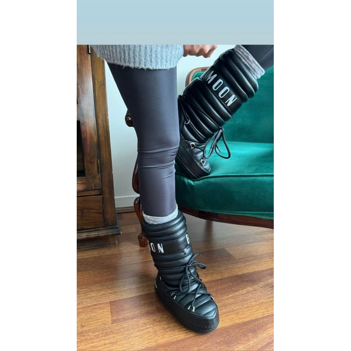 Siyah Deri Uzun Moon