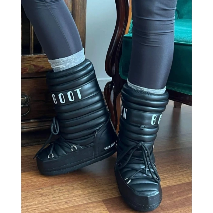 Siyah Deri Uzun Moon