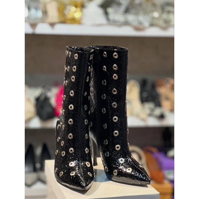 Siyah Rugan Croko Botie