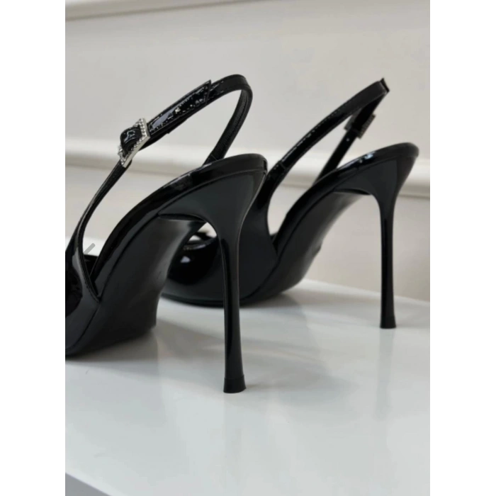 Siyah Rugan Dekolteli Stiletto