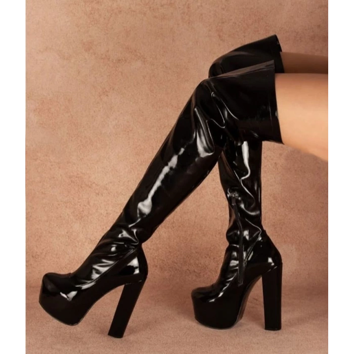 Siyah Rugan Streç Çizme