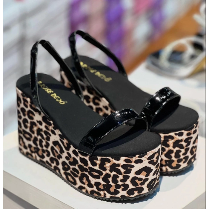 Siyah Rugan Tek Bant Leopar Dolgu