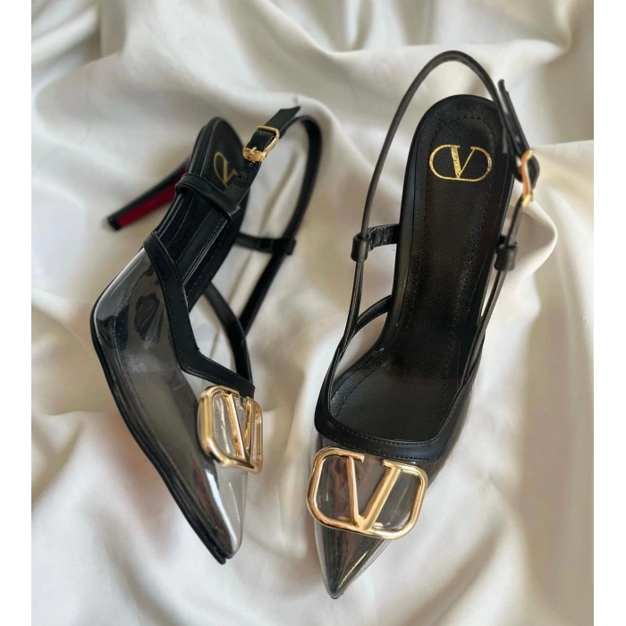 Siyah Şeffaf Valentino Stiletto