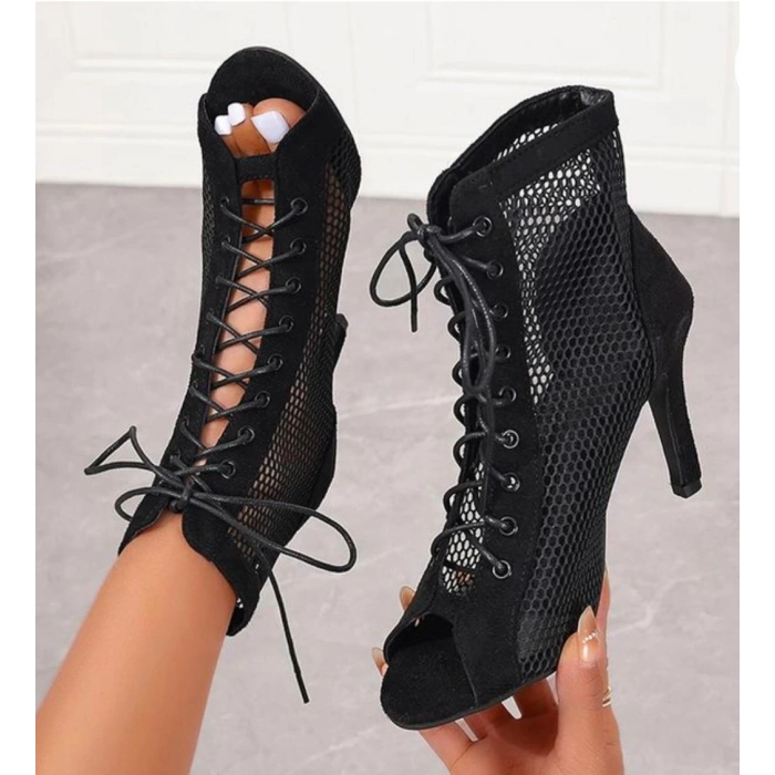 Siyah Süet File Bootie