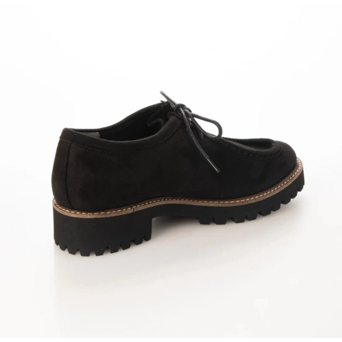 Siyah Süet Hakiki Deri Bağcıklı Loafer