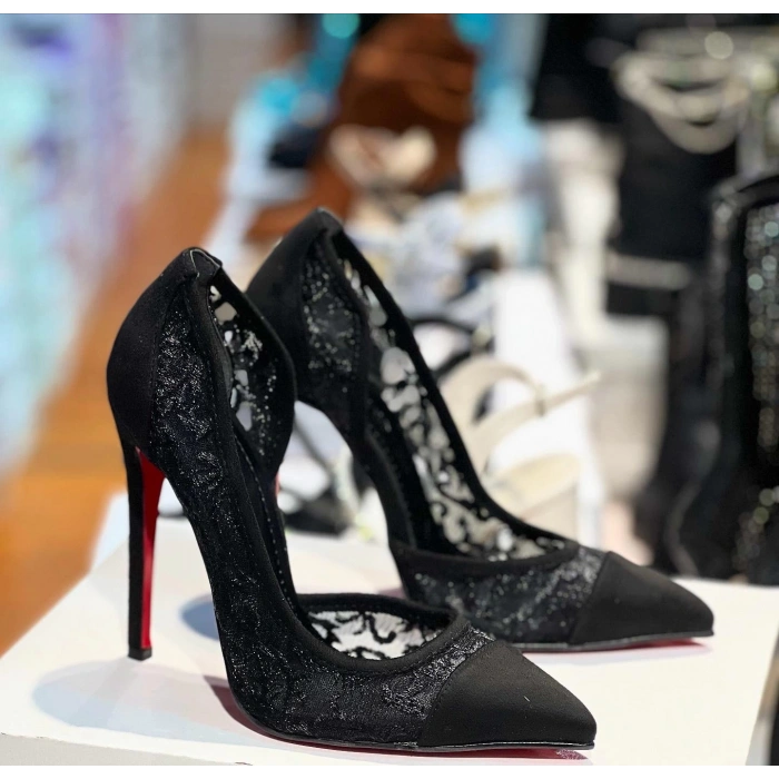 Siyah Süet Tasarım Stiletto