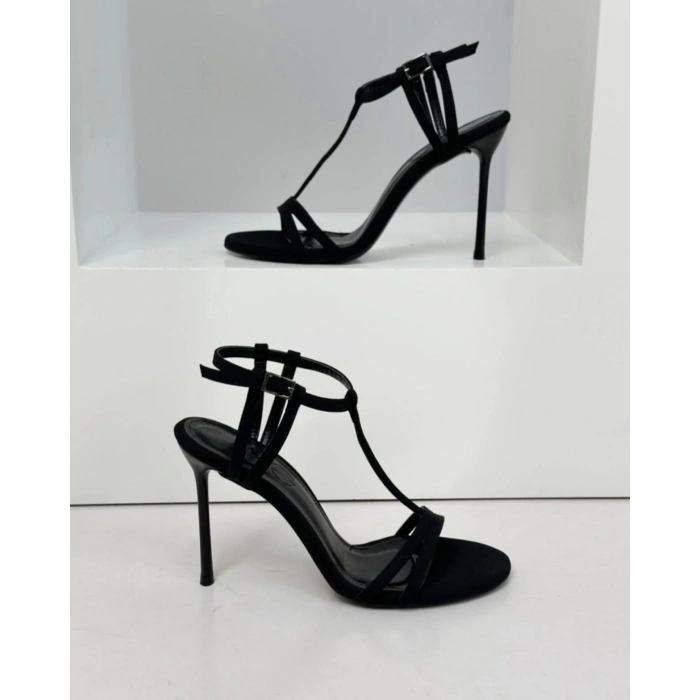 Siyah Zara Kumaş Topuklu