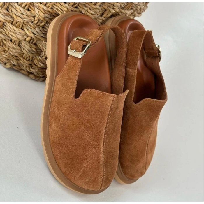 Taba Hakiki Süet Deri Ortopedik Terlik