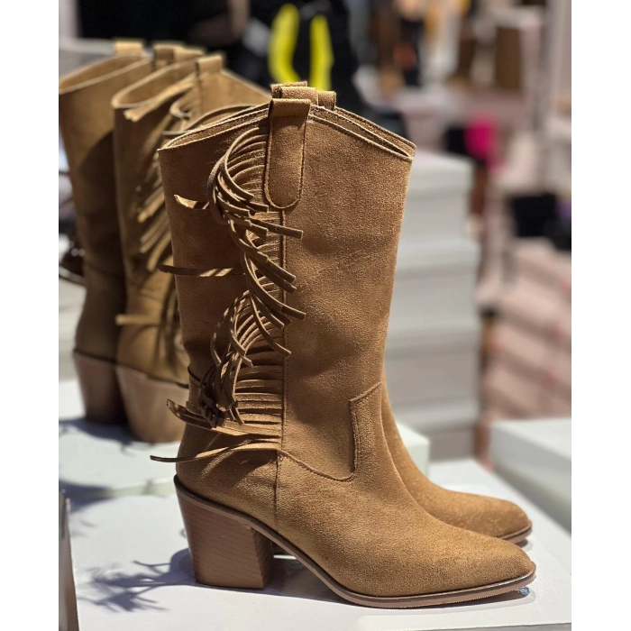 Taba Süet Püsküllü Western