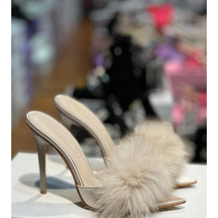 Ten Saten Kürklü Terlik