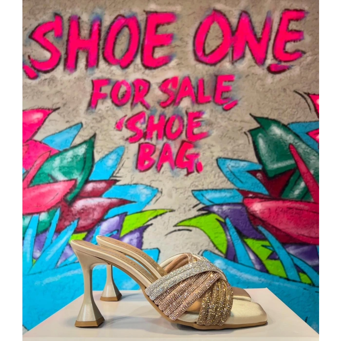 Ten Saten Taşlı Terlik