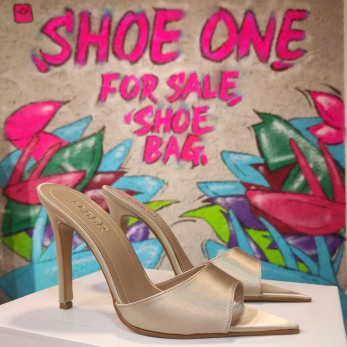 Ten Saten Topuklu Terlik