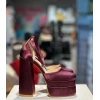 Bordo Saten Çift Platform
