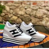 Beyaz Deri Dolgu Sneakers