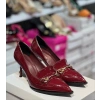 Bordo Rugan Tokalı Topuklu