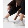 Gümüş Deri Sneakers