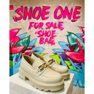 Bej Deri Yeniz Sezon Loafer