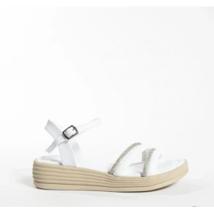 Beyaz Bantlı Sandalet