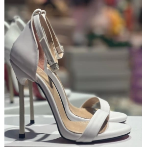 Beyaz Deri Casadie Topuklu