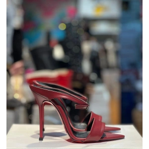 Bordo Cilt Topuklu Terlik