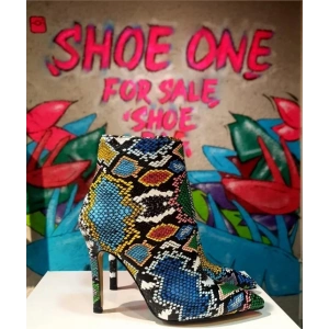 Croco Renkli Desenli Bootie