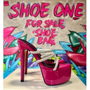 Fuşya Rugan Taşlı Platform