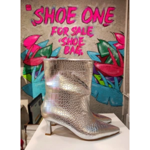 Gümüş Croco Bootie