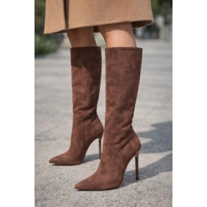 Kahve Süet Casadie Topuk Diz Altı Çizme