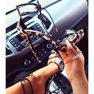 Leopar Şeffaf Topuklu