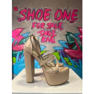 Nüd Deri Bantlı Kalın Topuk Platform