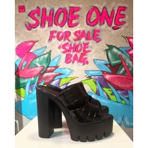 Siyah Croco Platform Terlik