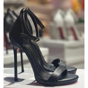 Siyah Deri Casadie Topuklu