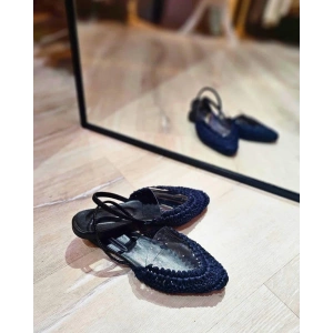 Siyah Hasır Şeffaf Terlik