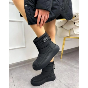 Siyah Paraşüt Kumaş Kar Botu