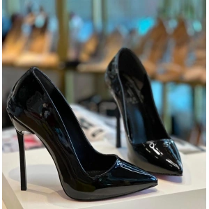 Siyah Rugan Cassadi Topuk Stiletto