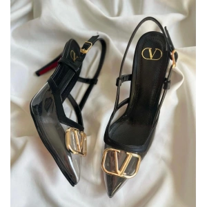 Siyah Şeffaf Valentino Stiletto