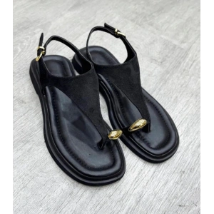 Siyah Süet Parmak Arası Sandalet